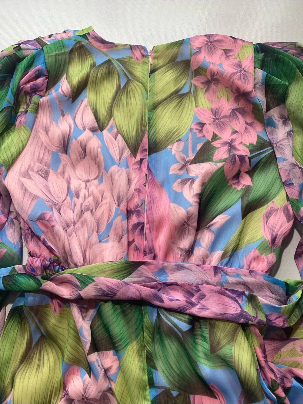 NEW Womens Alex Marie Laurel Chiffon Long Sleeve Mini Wisteria Dress $178 - Picture 10 of 12